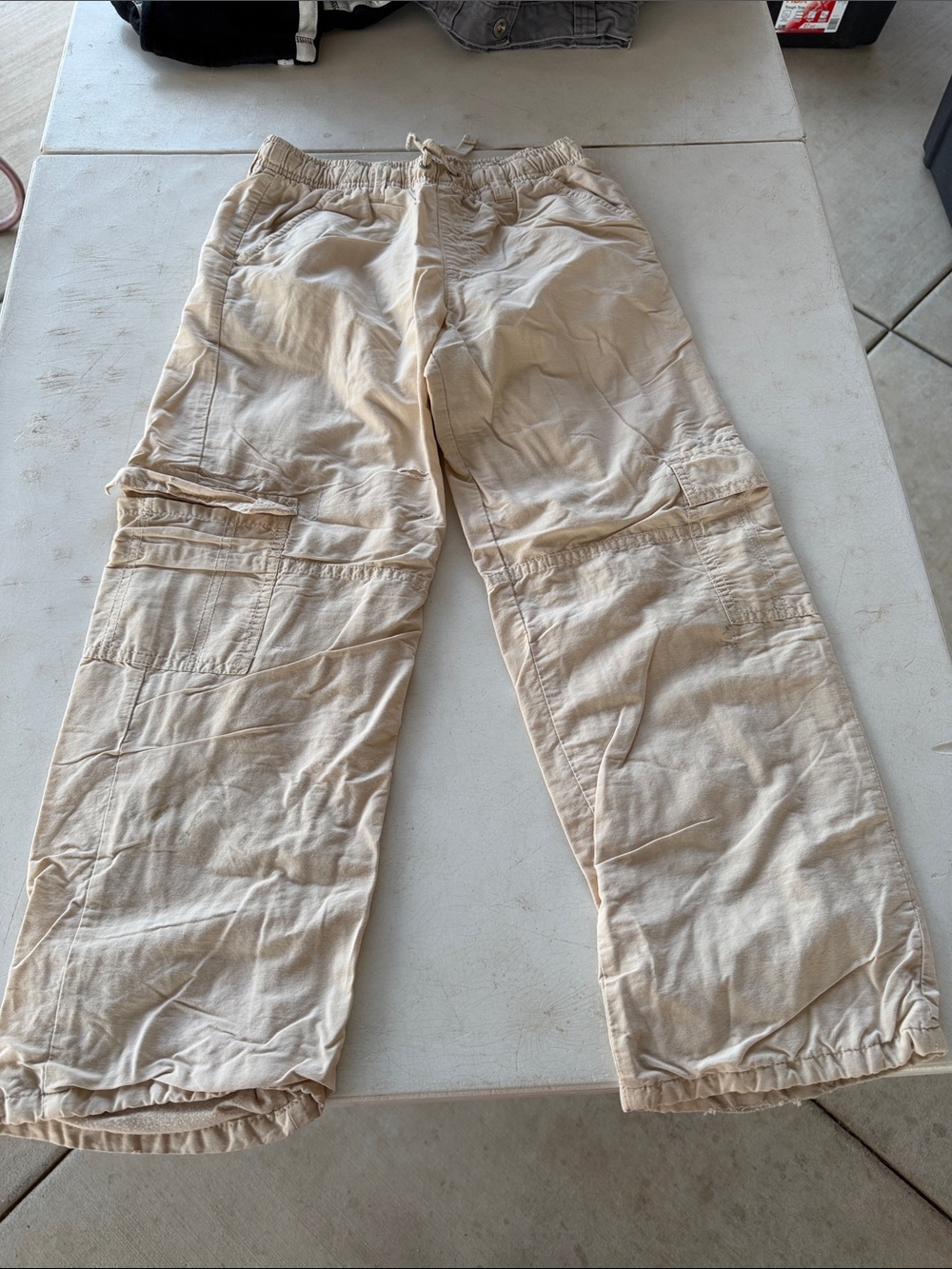 Gymboree Beige Cargo Pants with Drawstring Waist